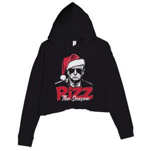 Funny Trump 2024 Xmas Trump Rizz The Season Santa Crop Fleece Hoodie