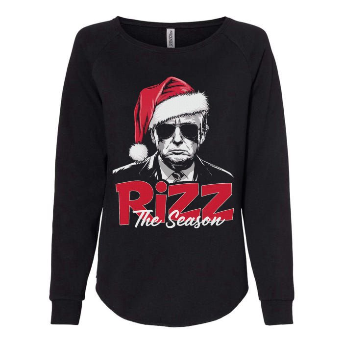 Funny Trump 2024 Xmas Trump Rizz The Season Santa Womens California Wash Sweatshirt