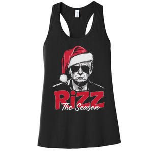 Funny Trump 2024 Xmas Trump Rizz The Season Santa Women's Racerback Tank