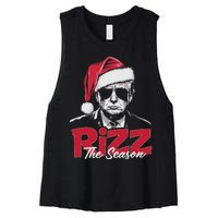 Funny Trump 2024 Xmas Trump Rizz The Season Santa Women's Racerback Cropped Tank