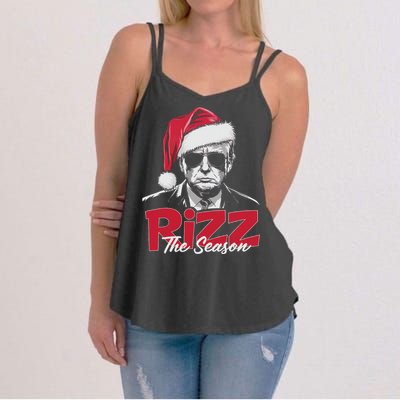 Funny Trump 2024 Xmas Trump Rizz The Season Santa Women's Strappy Tank