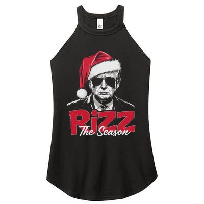 Funny Trump 2024 Xmas Trump Rizz The Season Santa Women's Perfect Tri Rocker Tank