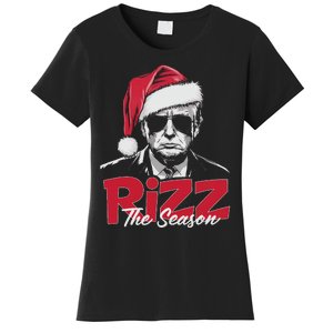 Funny Trump 2024 Xmas Trump Rizz The Season Santa Women's T-Shirt