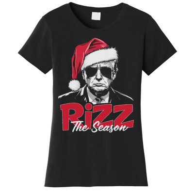 Funny Trump 2024 Xmas Trump Rizz The Season Santa Women's T-Shirt