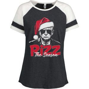 Funny Trump 2024 Xmas Trump Rizz The Season Santa Enza Ladies Jersey Colorblock Tee