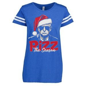 Funny Trump 2024 Xmas Trump Rizz The Season Santa Enza Ladies Jersey Football T-Shirt