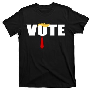 Funny Trump 2024 Vote With Trump Hair And Red Necktie T-Shirt