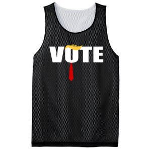 Funny Trump 2024 Vote With Trump Hair And Red Necktie Mesh Reversible Basketball Jersey Tank