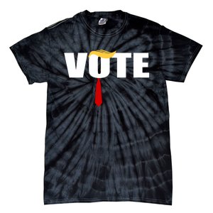 Funny Trump 2024 Vote With Trump Hair And Red Necktie Tie-Dye T-Shirt