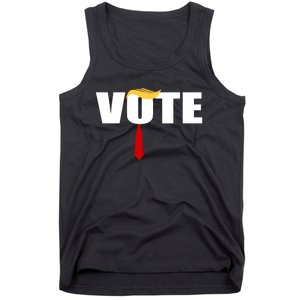 Funny Trump 2024 Vote With Trump Hair And Red Necktie Tank Top