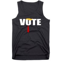 Funny Trump 2024 Vote With Trump Hair And Red Necktie Tank Top