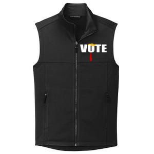 Funny Trump 2024 Vote With Trump Hair And Red Necktie Collective Smooth Fleece Vest