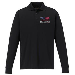 Funny Trump 2024 The Return Make Liberals Cry Again Election Great Gift Performance Long Sleeve Polo