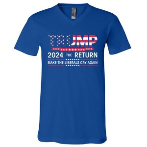 Funny Trump 2024 The Return Make Liberals Cry Again Election Great Gift V-Neck T-Shirt