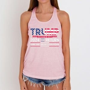 Funny Trump 2024 The Return Make Liberals Cry Again Election Great Gift Women's Knotted Racerback Tank