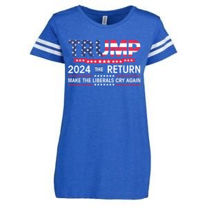 Funny Trump 2024 The Return Make Liberals Cry Again Election Great Gift Enza Ladies Jersey Football T-Shirt