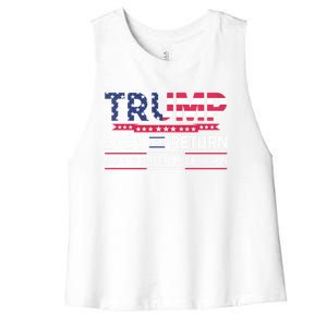 Funny Trump 2024 The Return Make Liberals Cry Again Election Great Gift Women's Racerback Cropped Tank