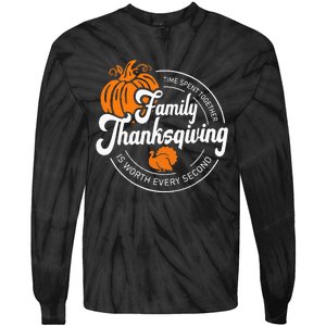 Family Thanksgiving 2024 Thankful For My Tribe Group Autumn Tie-Dye Long Sleeve Shirt