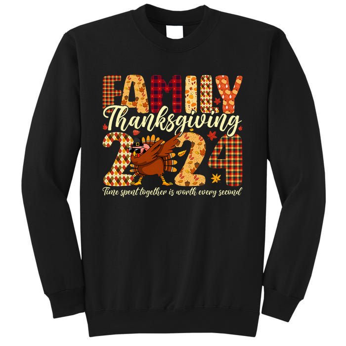 Family Thanksgiving 2024 Crew Dabbing Turkey Group Matching Sweatshirt