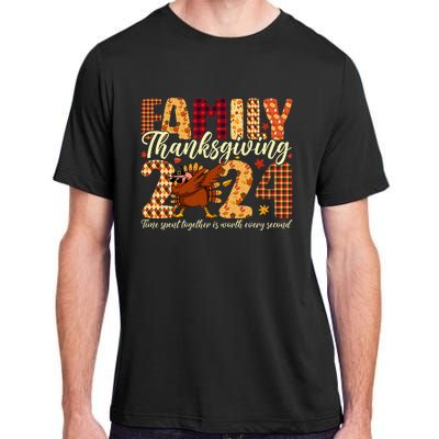 Family Thanksgiving 2024 Crew Dabbing Turkey Group Matching Adult ChromaSoft Performance T-Shirt