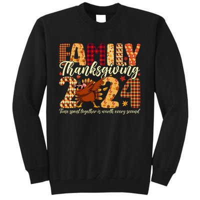 Family Thanksgiving 2024 Crew Dabbing Turkey Group Matching Tall Sweatshirt