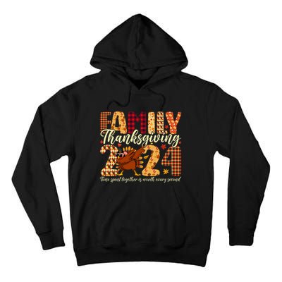 Family Thanksgiving 2024 Crew Dabbing Turkey Group Matching Tall Hoodie