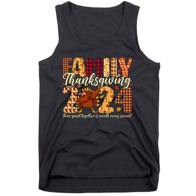 Family Thanksgiving 2024 Crew Dabbing Turkey Group Matching Tank Top