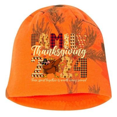 Family Thanksgiving 2024 Crew Dabbing Turkey Group Matching Kati - Camo Knit Beanie