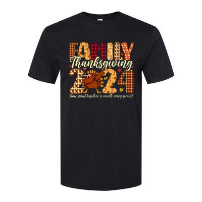 Family Thanksgiving 2024 Crew Dabbing Turkey Group Matching Softstyle® CVC T-Shirt