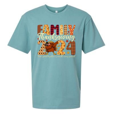 Family Thanksgiving 2024 Crew Dabbing Turkey Group Matching Sueded Cloud Jersey T-Shirt