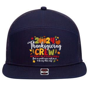 Family Thanksgiving 2024 Thanksgiving Crew Turkey Matching 7 Panel Mesh Trucker Snapback Hat