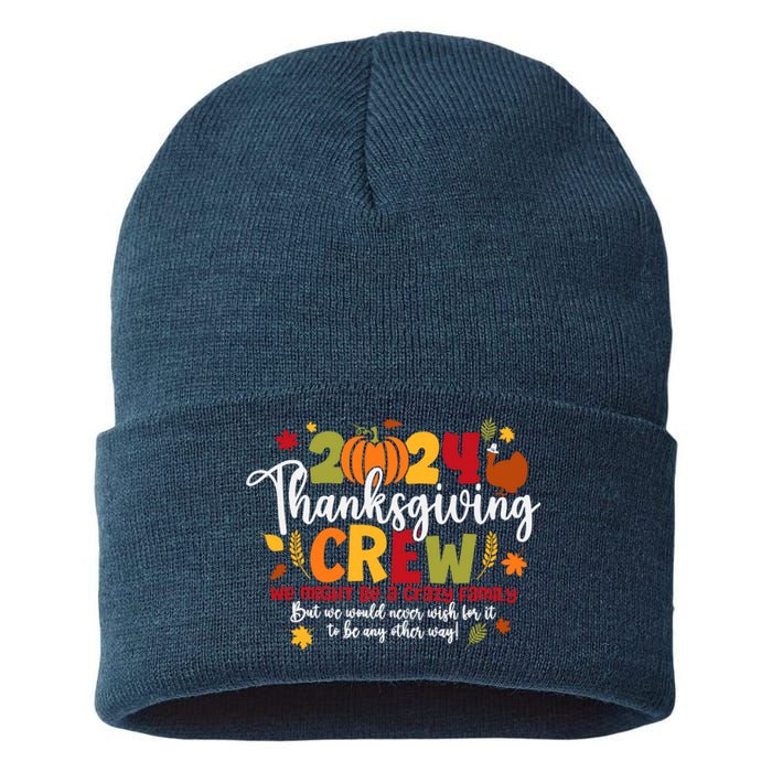 Family Thanksgiving 2024 Thanksgiving Crew Turkey Matching Sustainable Knit Beanie