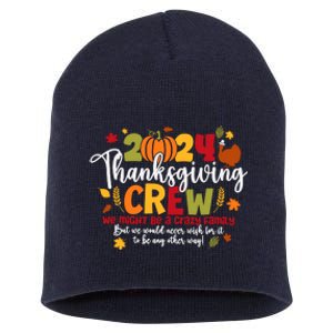 Family Thanksgiving 2024 Thanksgiving Crew Turkey Matching Short Acrylic Beanie