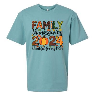 Family Thanksgiving 2024 Thankful For My Tribe Group Autumn Sueded Cloud Jersey T-Shirt