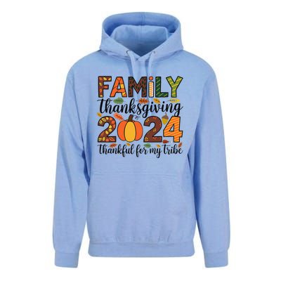 Family Thanksgiving 2024 Thankful For My Tribe Group Autumn Unisex Surf Hoodie