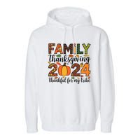 Family Thanksgiving 2024 Thankful For My Tribe Group Autumn Garment-Dyed Fleece Hoodie