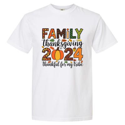 Family Thanksgiving 2024 Thankful For My Tribe Group Autumn Garment-Dyed Heavyweight T-Shirt