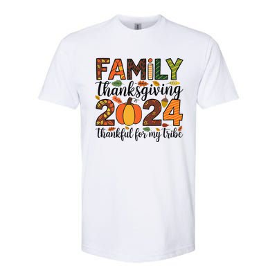 Family Thanksgiving 2024 Thankful For My Tribe Group Autumn Softstyle CVC T-Shirt