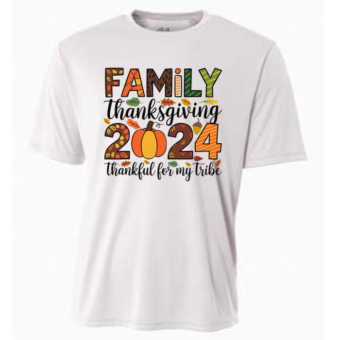 Family Thanksgiving 2024 Thankful For My Tribe Group Autumn Cooling Performance Crew T-Shirt