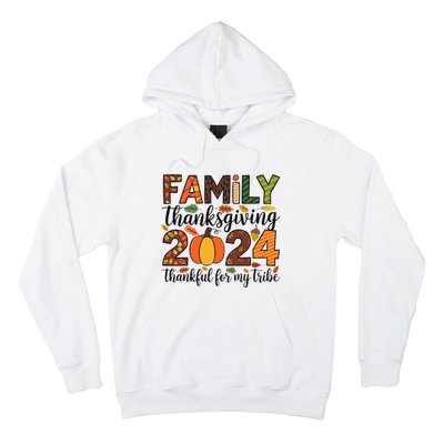 Family Thanksgiving 2024 Thankful For My Tribe Group Autumn Hoodie