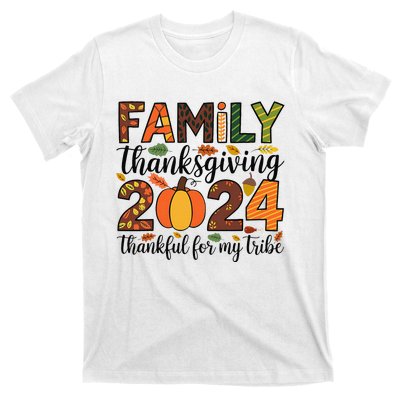 Family Thanksgiving 2024 Thankful For My Tribe Group Autumn T-Shirt