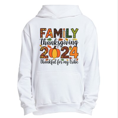 Family Thanksgiving 2024 Thankful For My Tribe Group Autumn Urban Pullover Hoodie