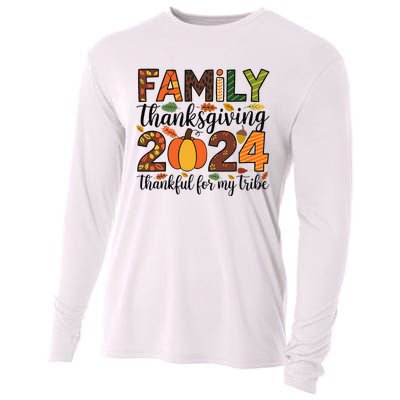 Family Thanksgiving 2024 Thankful For My Tribe Group Autumn Cooling Performance Long Sleeve Crew