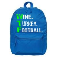 Funny Thanksgiving 2018 Gift Wine Turkey Football Gift 16 in Basic Backpack