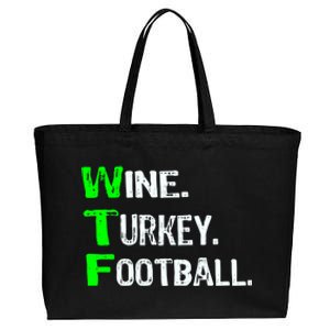 Funny Thanksgiving 2018 Gift Wine Turkey Football Gift Cotton Canvas Jumbo Tote