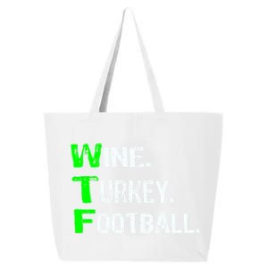 Funny Thanksgiving 2018 Gift Wine Turkey Football Gift 25L Jumbo Tote