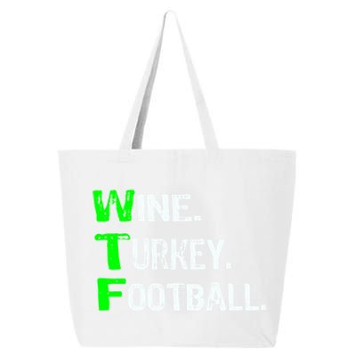 Funny Thanksgiving 2018 Gift Wine Turkey Football Gift 25L Jumbo Tote