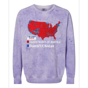 Funny Trump 2024 Electoral Landslide Map Colorblast Crewneck Sweatshirt