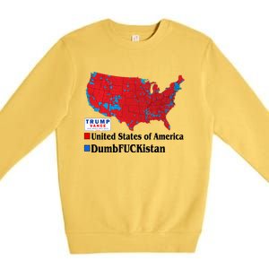 Funny Trump 2024 Electoral Landslide Map Premium Crewneck Sweatshirt