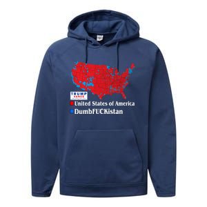 Funny Trump 2024 Electoral Landslide Map Performance Fleece Hoodie